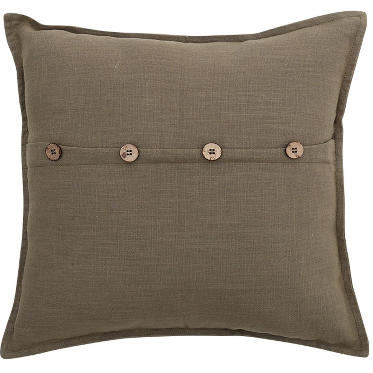 Button Cotton Linen Throw Pillow Cover - Green – image 3