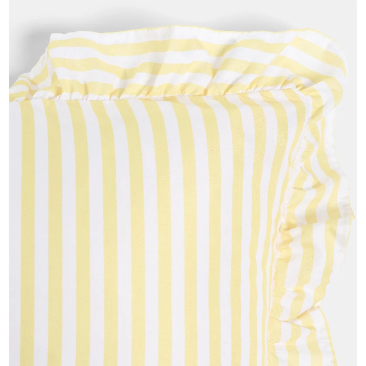 OHS Striped Frill Cushion Covers - Lemon / Machine washable at 40°C. Tumble dry friendly. Do not bleach or iron. – image 6
