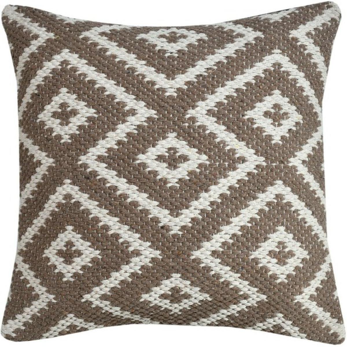 Handloom Diamond Geo Cushion Cover Taupe - Taupe