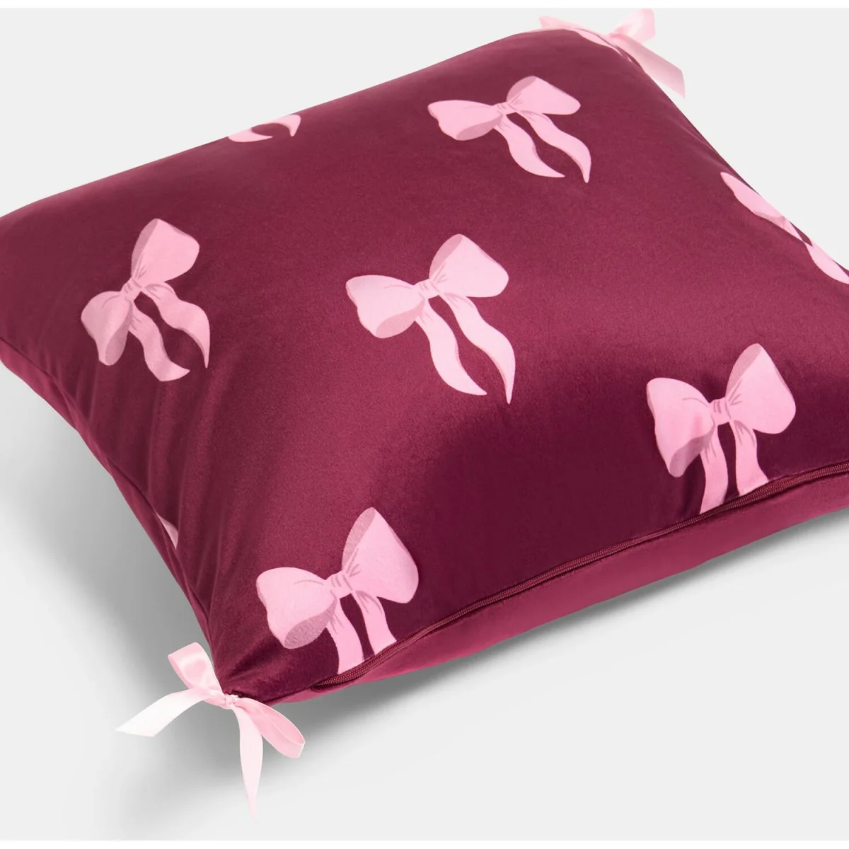 OHS Bow Print Cushion Covers - Burgundy / 45cm / 4 – image 4