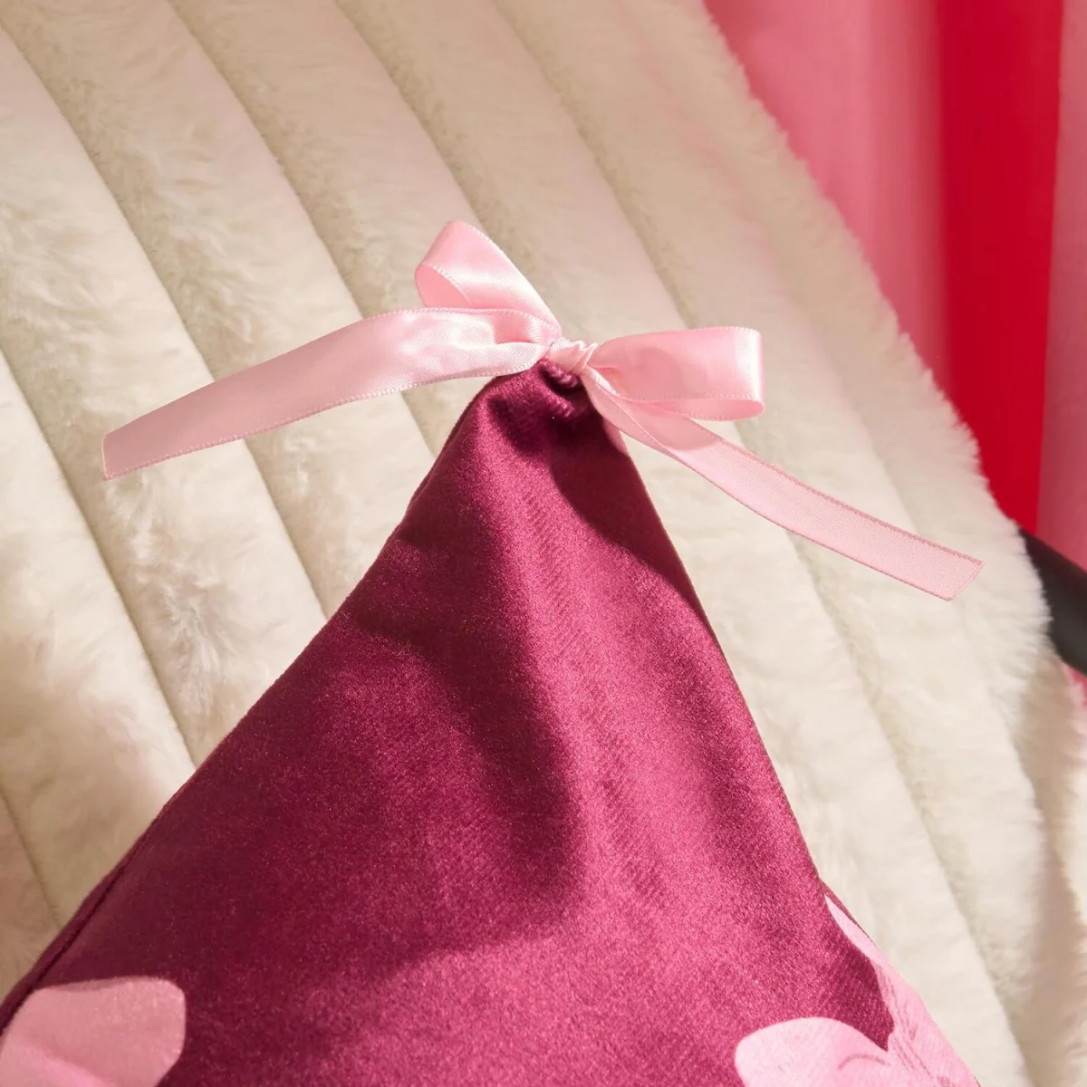 OHS Bow Print Cushion Covers - Burgundy / 45cm / 4 – image 5