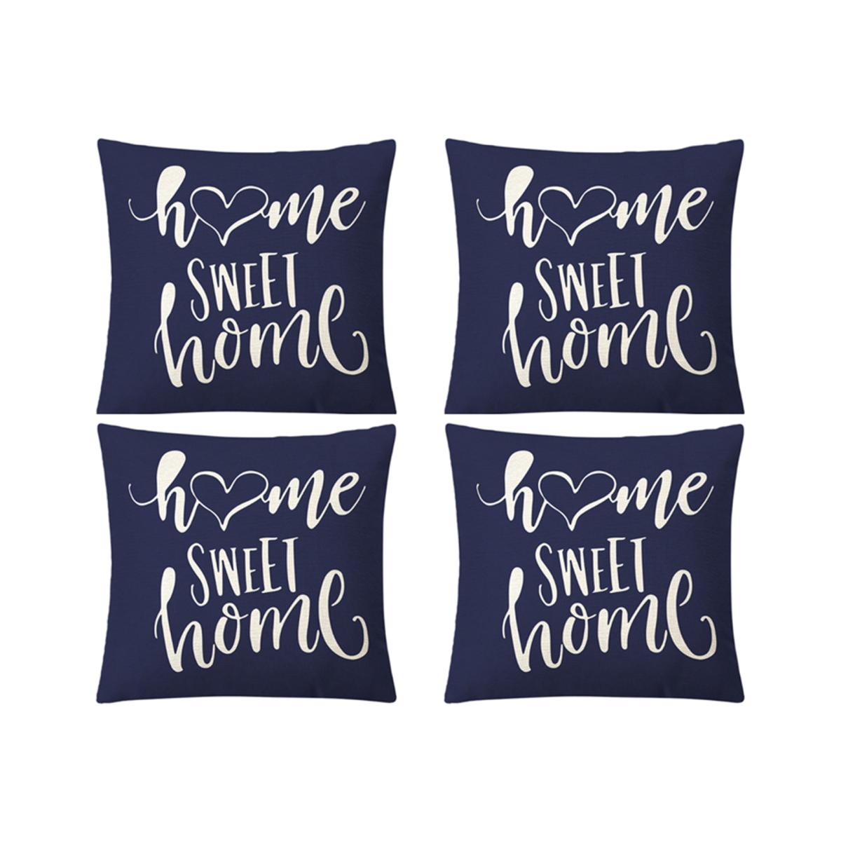 Home Sweet Home Cushion Cover Set - Blue