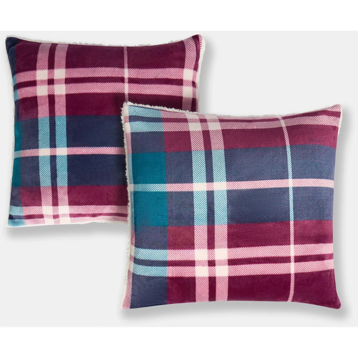 OHS Winsford Check Cushion Covers - Burgundy – image 2