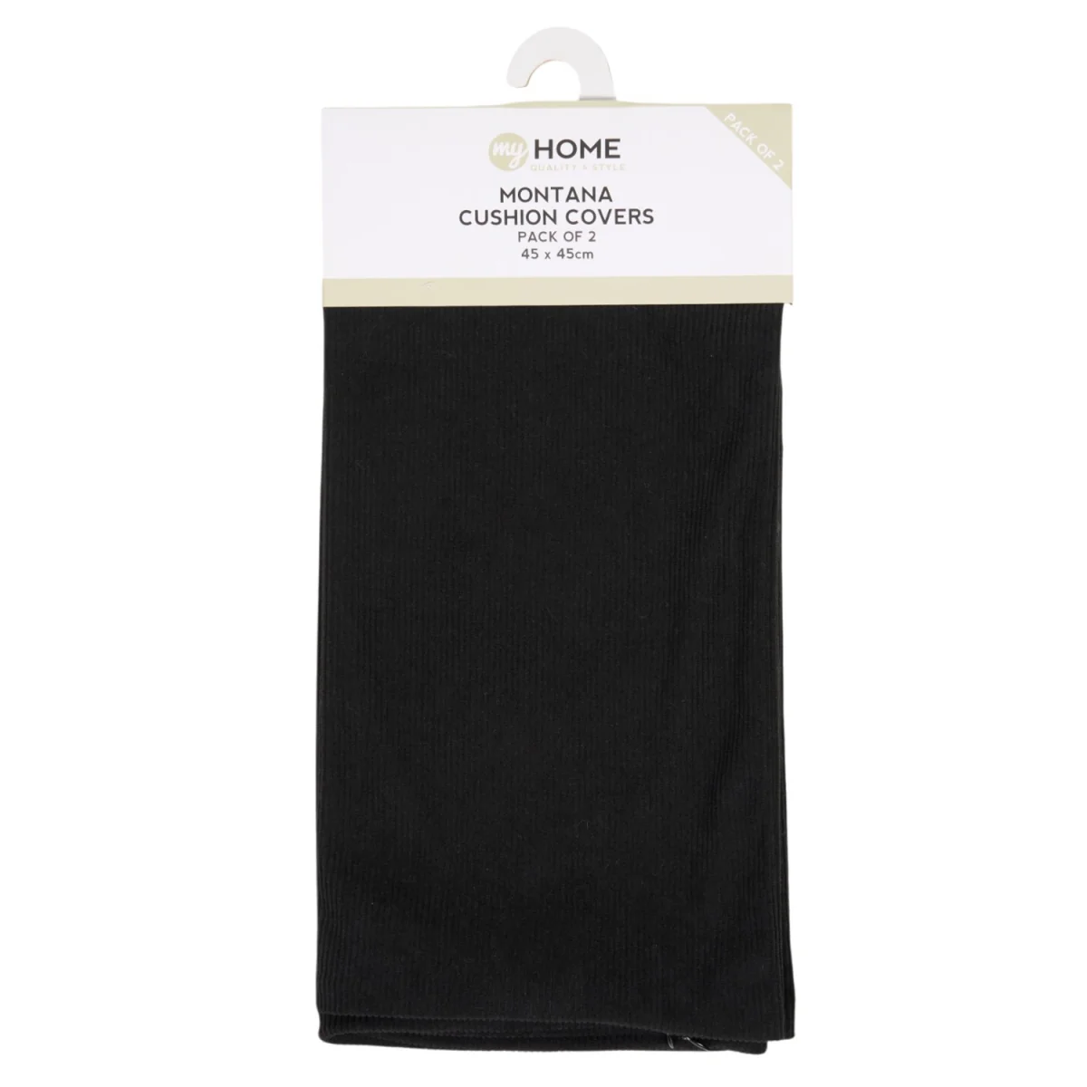 Pack of 2 Montana Corduroy Cushion Covers - Black – image 2
