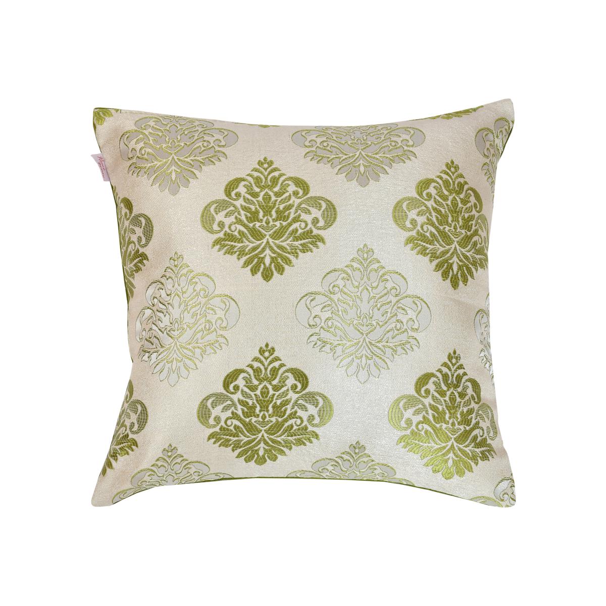 Jacquard Printed Damask Paisley Cushion Covers 75 x 75cm - Olive – image 1