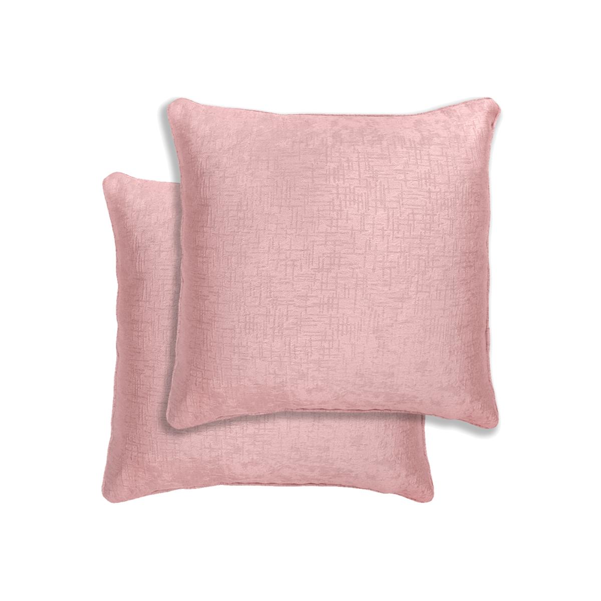 Pair of Vogue Textured Cushion Covers - 43x43cm - Cases Only - Blush