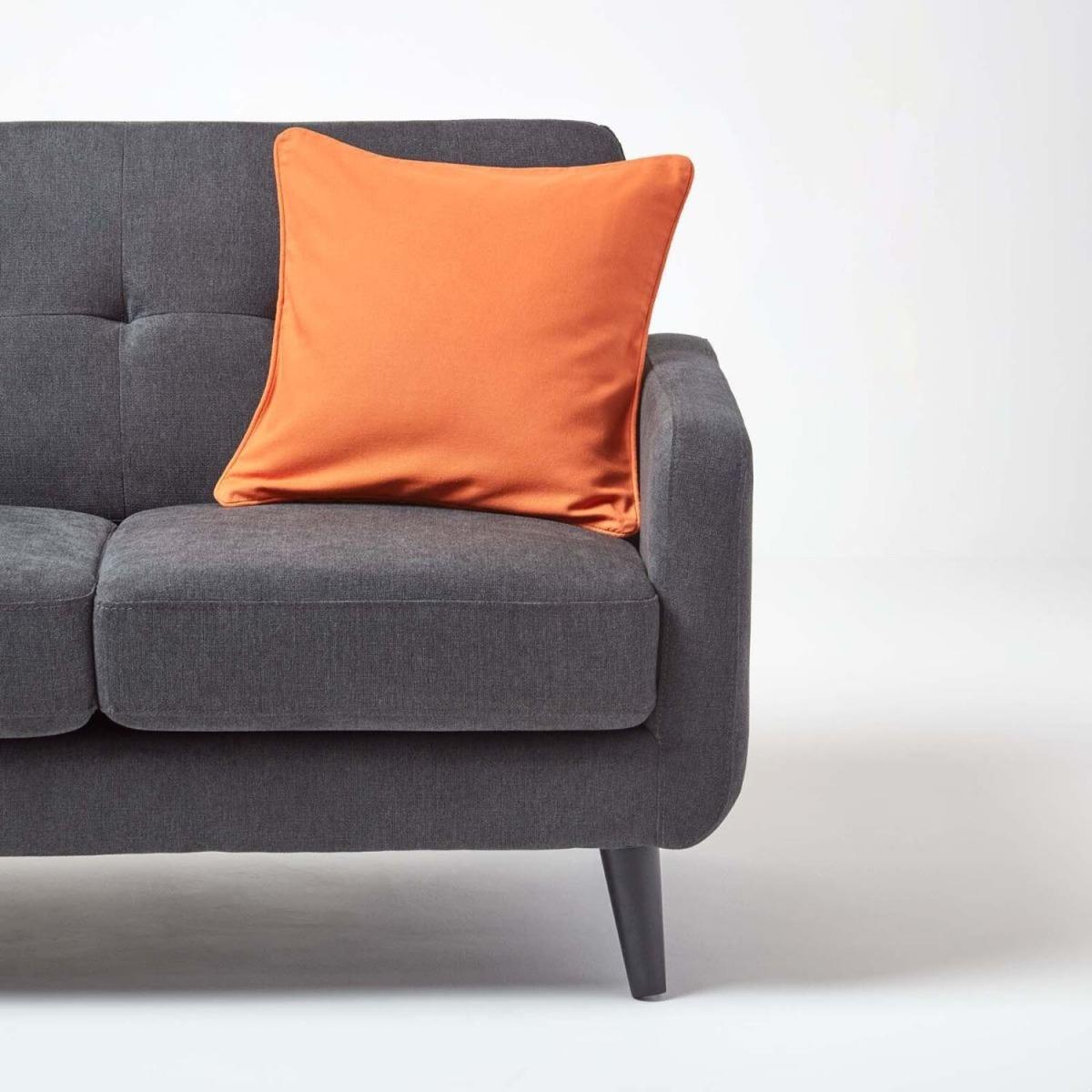 Homescapes Cotton Plain Cushion Cover - Burnt Orange / 60cm – image 2