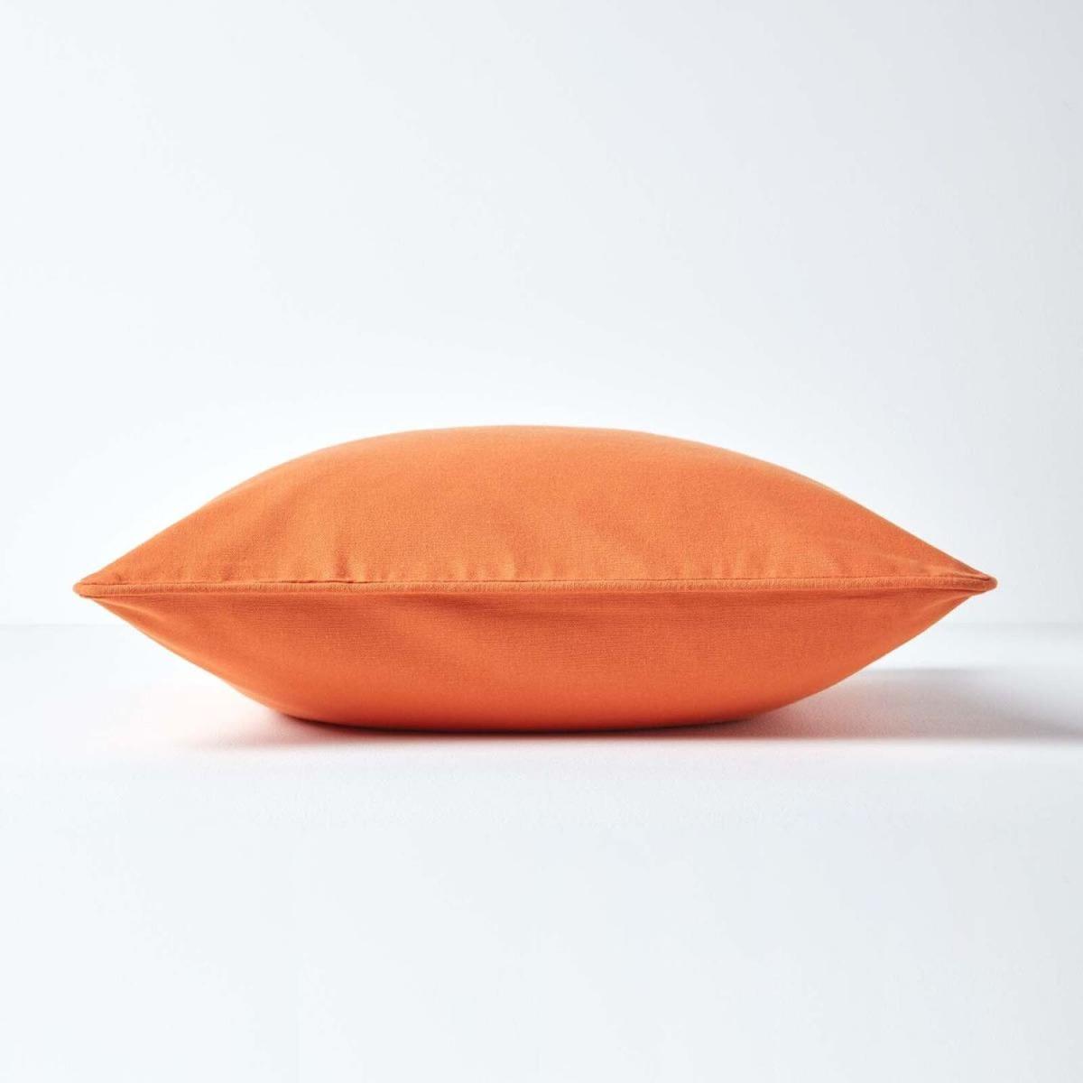Homescapes Cotton Plain Cushion Cover - Burnt Orange / 60cm – image 3