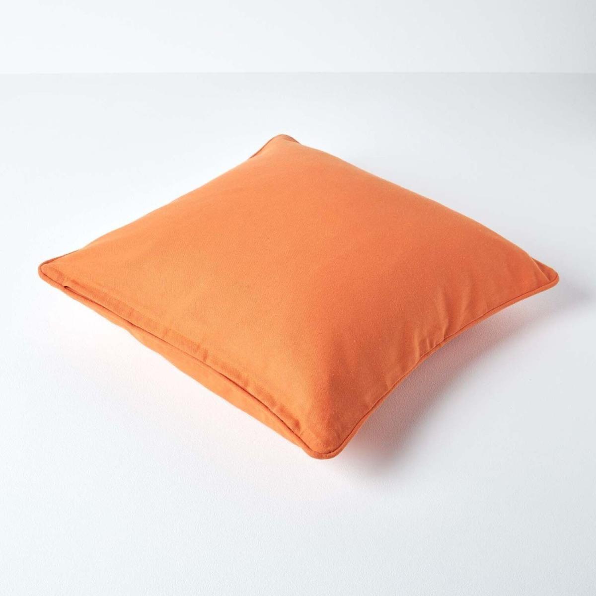 Homescapes Cotton Plain Cushion Cover - Burnt Orange / 60cm – image 4