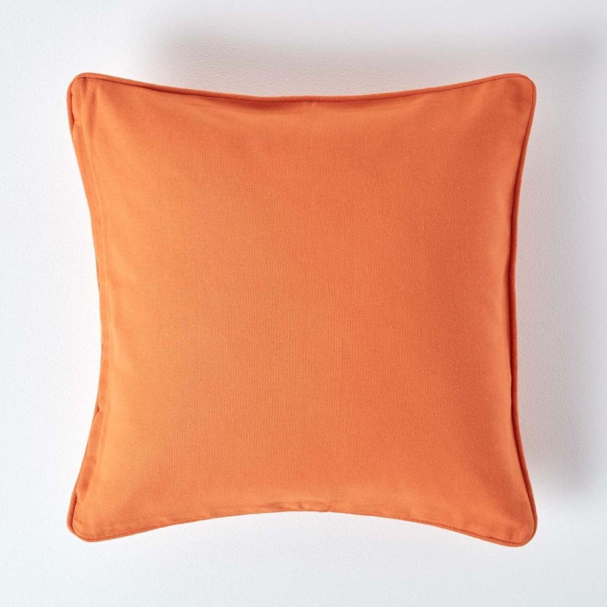 Homescapes Cotton Plain Cushion Cover - Burnt Orange / 60cm – image 1