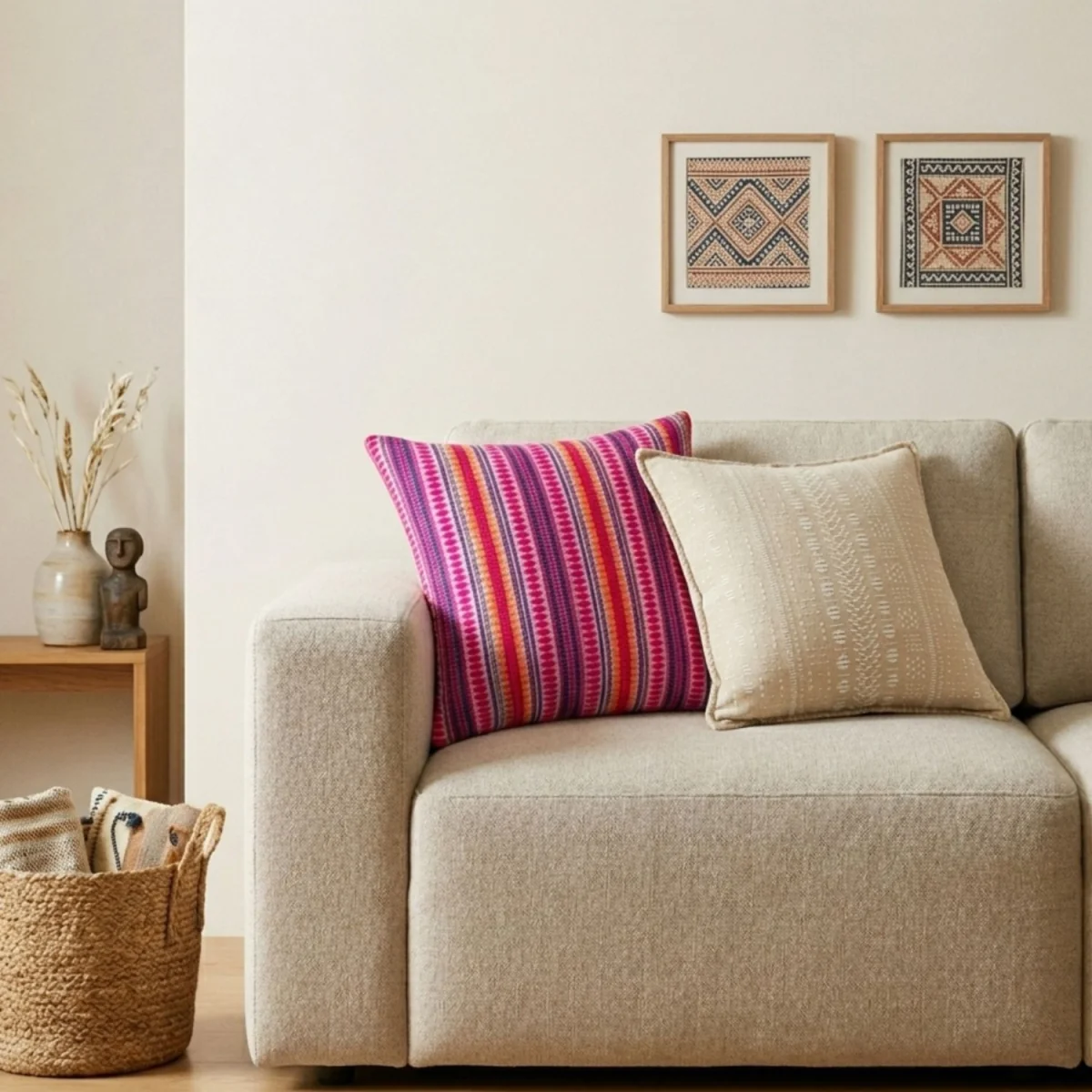 Classic Cushion Cover Neon Stripes 45x45cm Multicolour - Multi – image 2