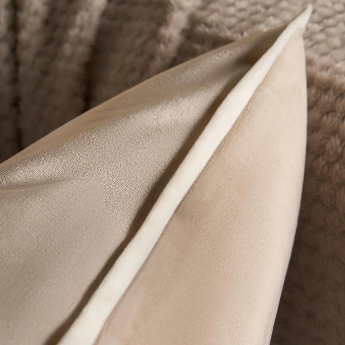 OHS Matte Velvet Piped Edge Cushion Covers - Mink / Machine Washable at 30°C / 4 – image 3