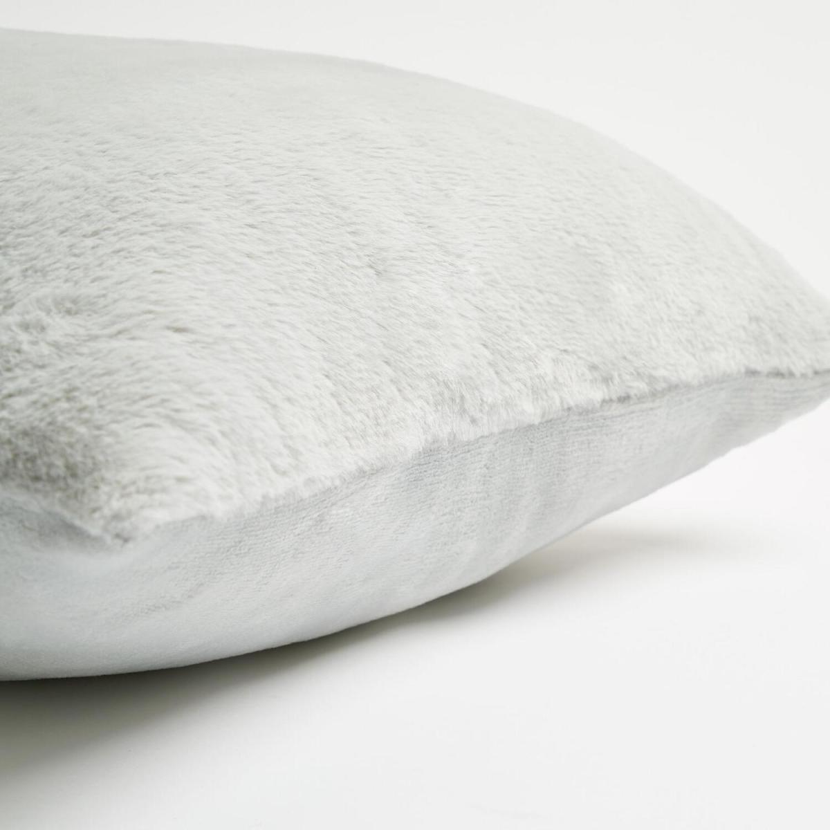 Sienna Plush Faux Fur Pack of Cushion Covers Soft Fleece, 18" x 18" - Silver / 2 – image 2