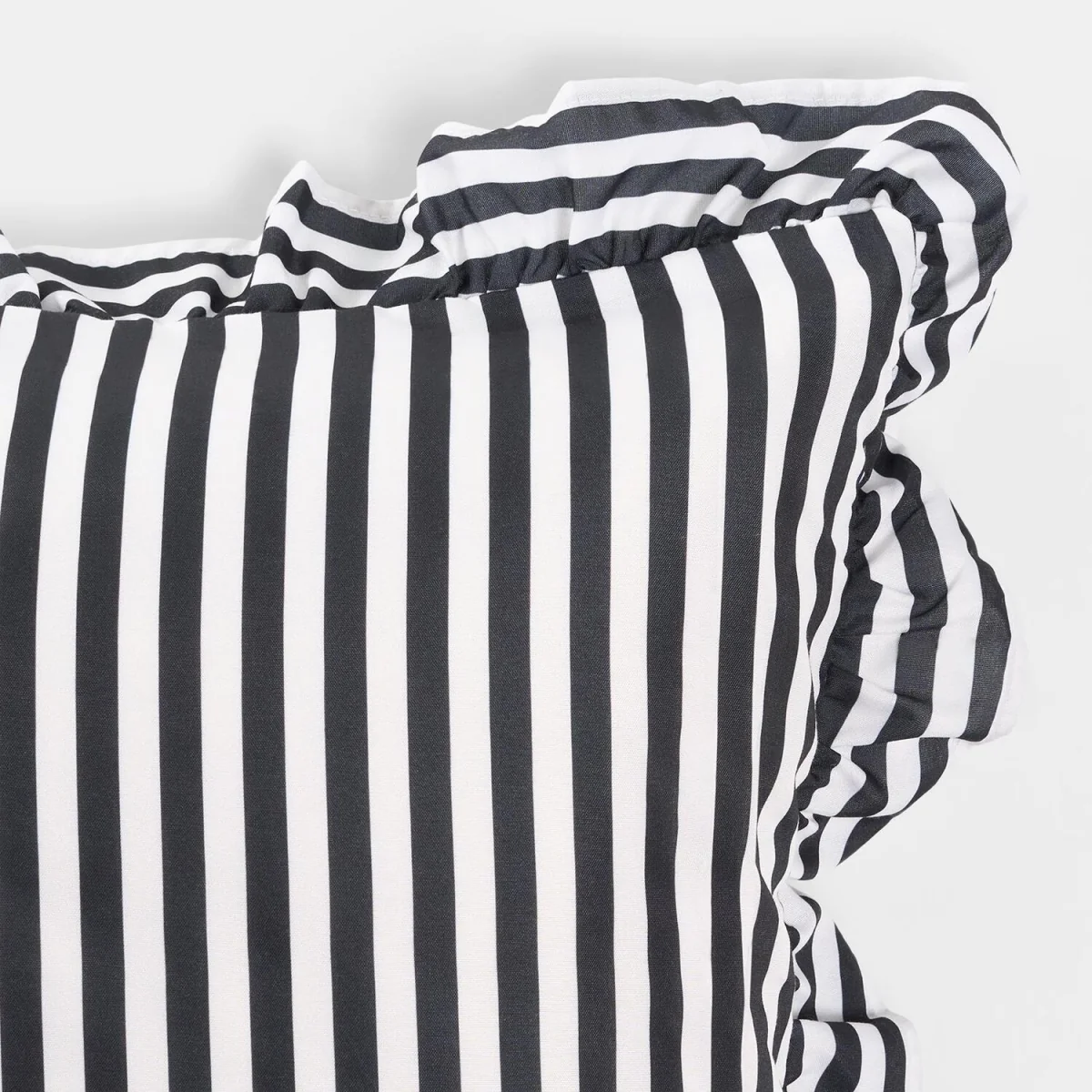 OHS Striped Frill Cushion Covers - Monochrome / Machine washable at 30°C. Tumble dry friendly. Do not bleach or iron. – image 6