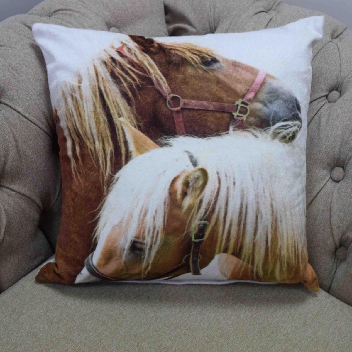Kissing Horses Cushion Cover (43x43 cm) - Multicolor