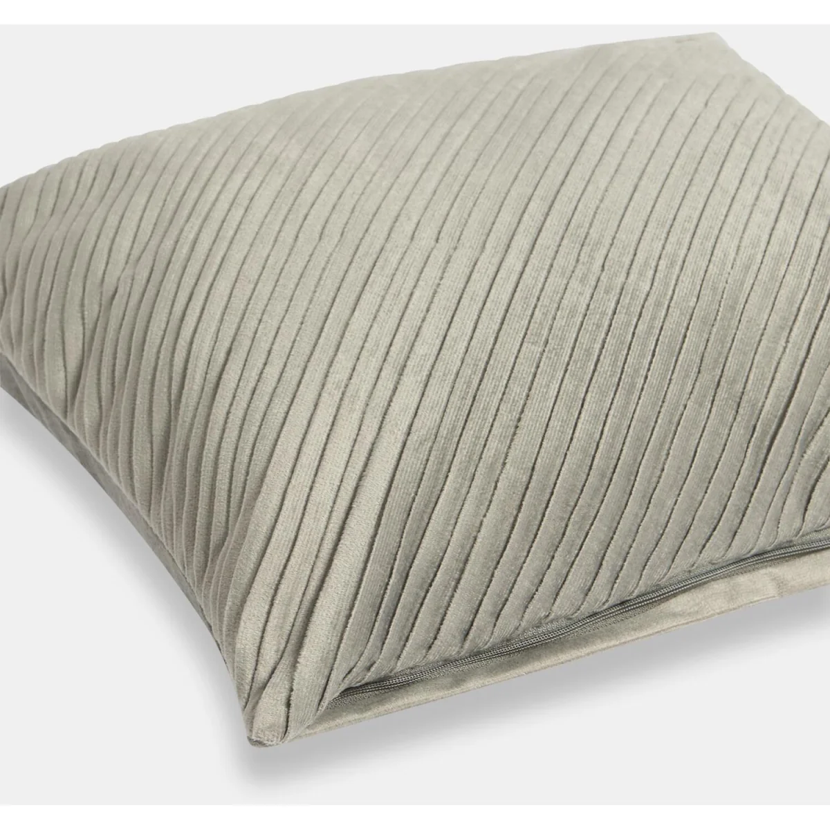 OHS Pleated Velvet Cushion Covers - Grey / Machine washable at 30°C. Tumble dry friendly. Do not bleach or iron. – image 3