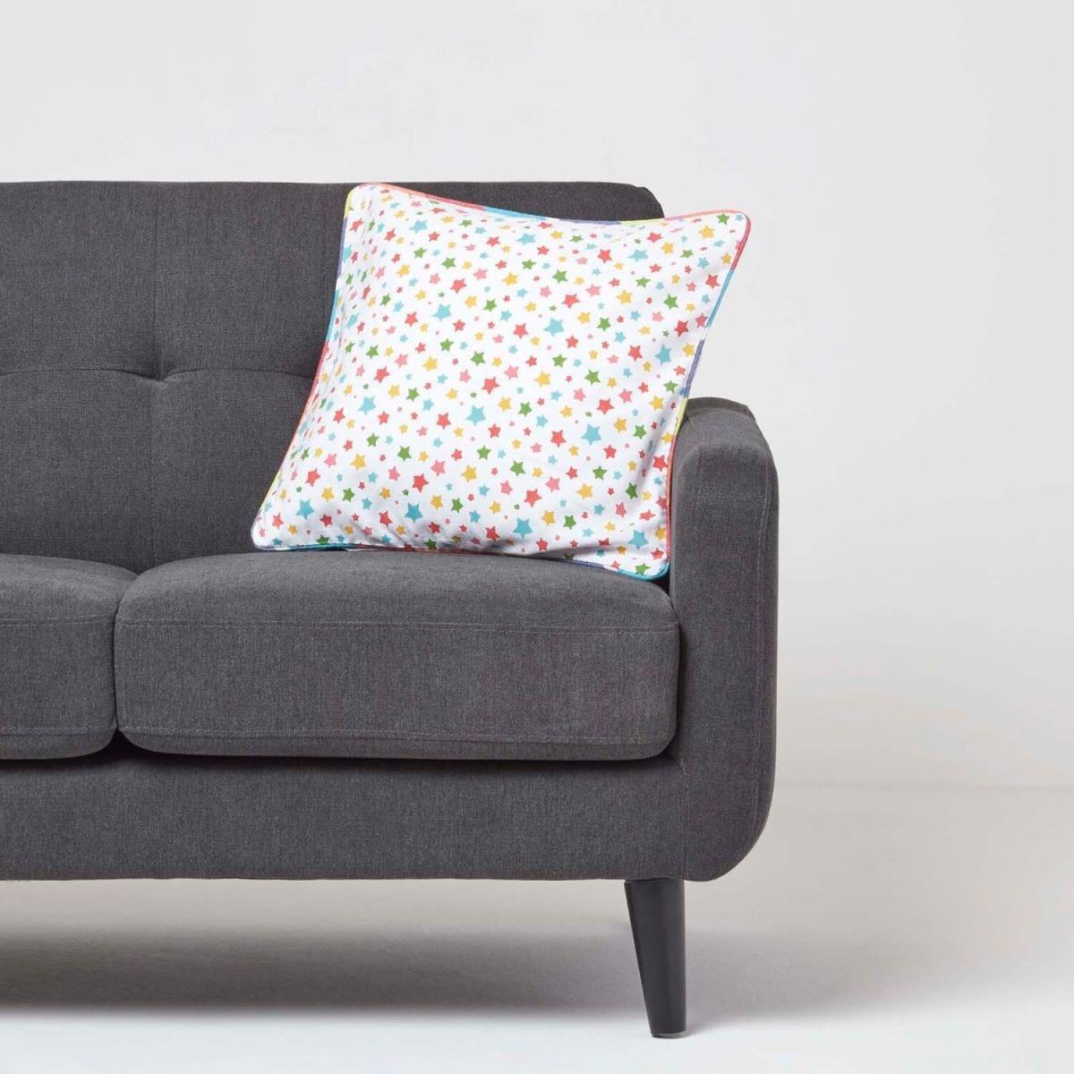 Cotton Multi Colour Stars Cushion Cover - Multi Colour / 45cm – image 2