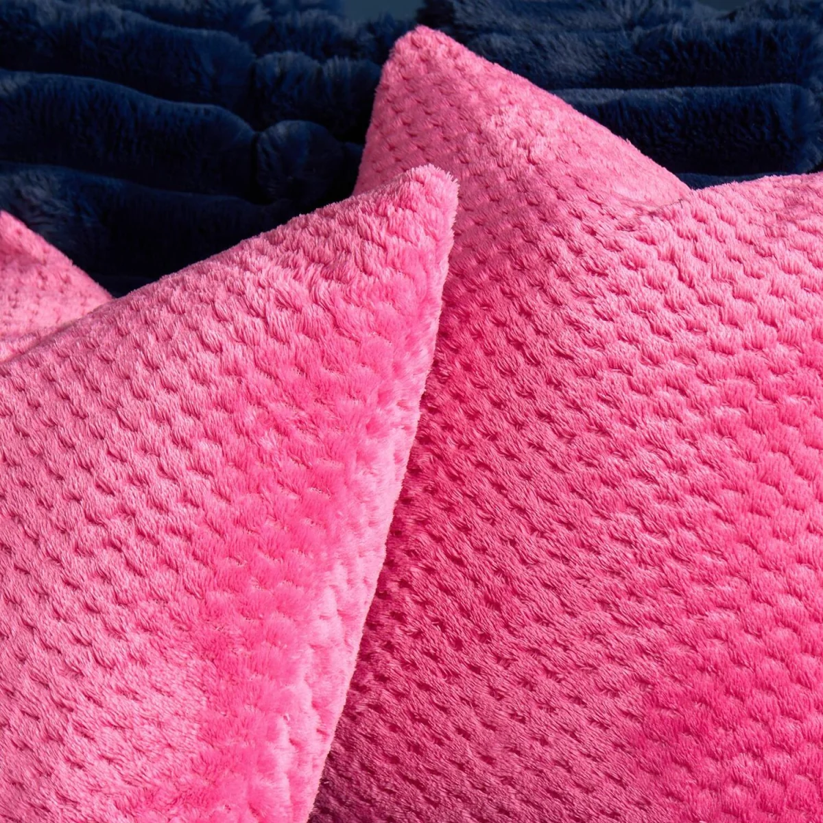 OHS Waffle Fleece Cushion Covers - Hot Pink / Machine washable at 40°C. Tumble dry friendly. Do not bleach or iron. – image 3