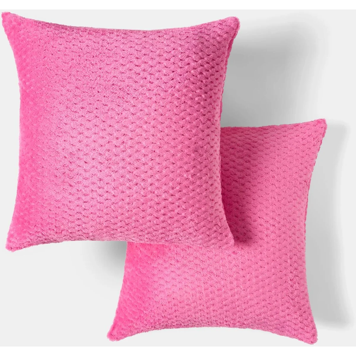 OHS Waffle Fleece Cushion Covers - Hot Pink / Machine washable at 40°C. Tumble dry friendly. Do not bleach or iron. – image 4