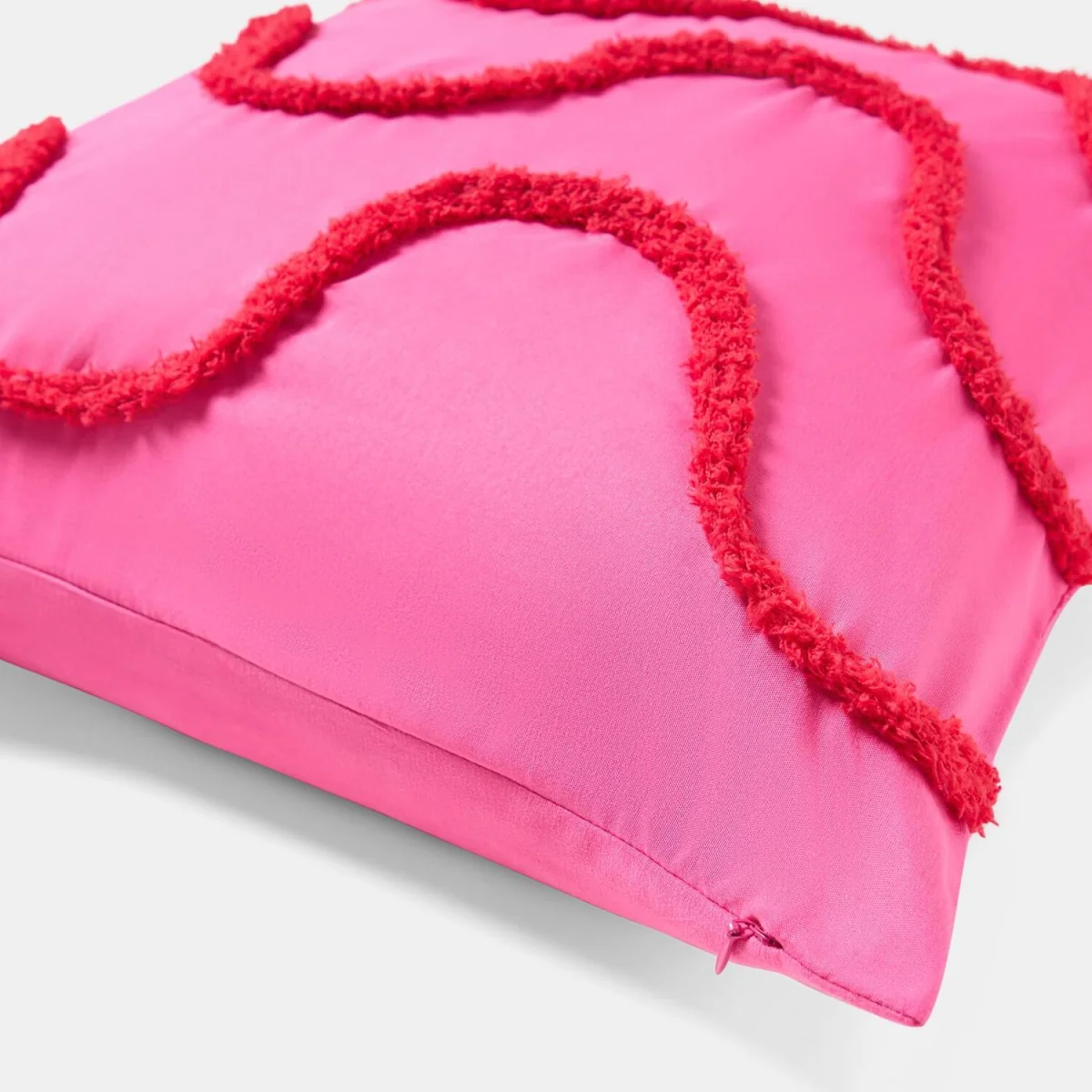 OHS Tufted Wave Cushion Covers - Hot Pink/Red / Machine washable at 30°C. Tumble dry friendly. Do not bleach or iron. – image 6
