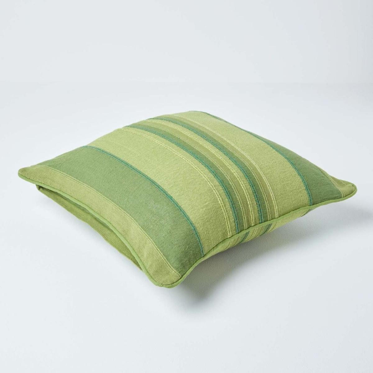 Homescapes Homescapes Cotton Striped Cushion Cover Morocco - Green / 60cm – image 2