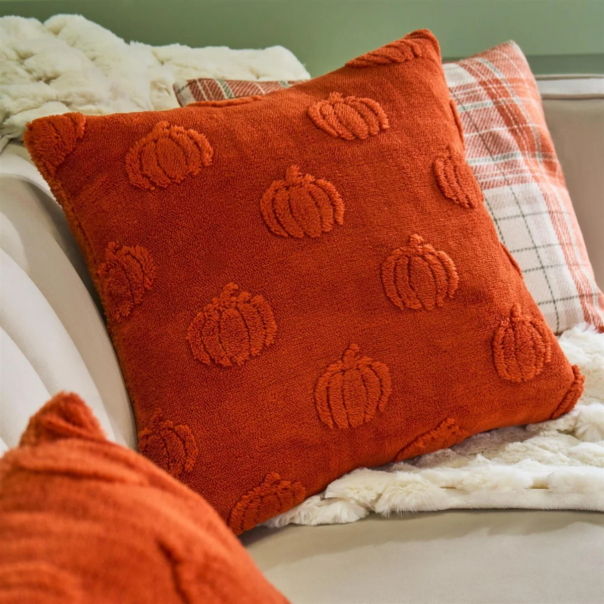OHS Tufted Pumpkin Cushion Covers - Rust – image 2