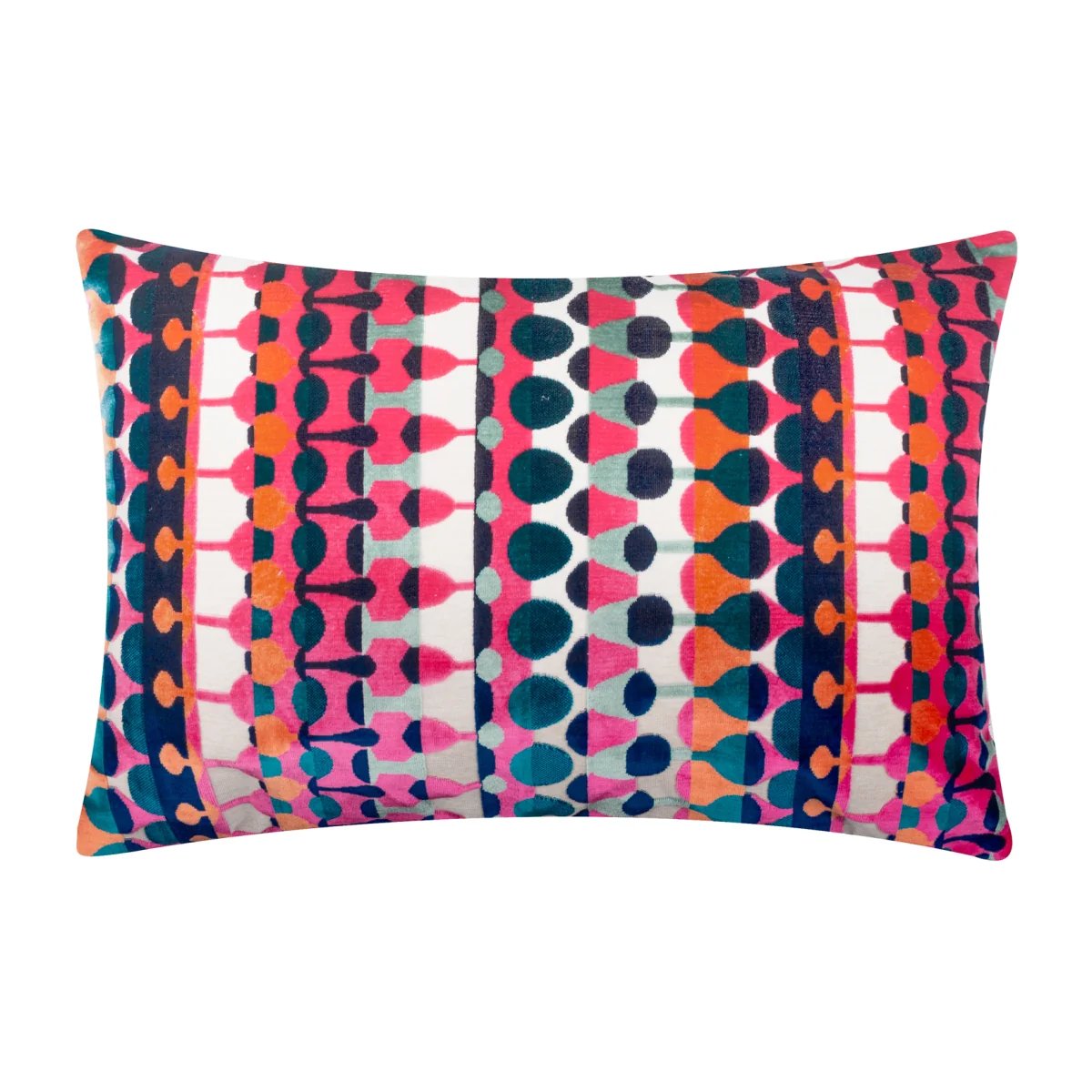 Metro Abstract Velvet Rectangular Cushion Cover - Multicoloured