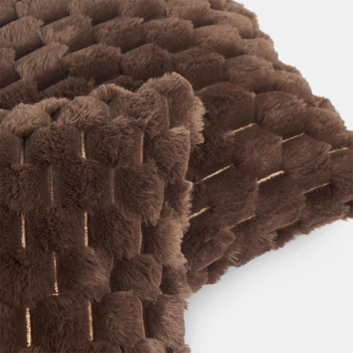 OHS Thick Faux Fur Waffle Cushion Covers - Chocolate / Machine washable at 30°C. Tumble dry friendly. Do not bleach or iron. / 2 – image 3