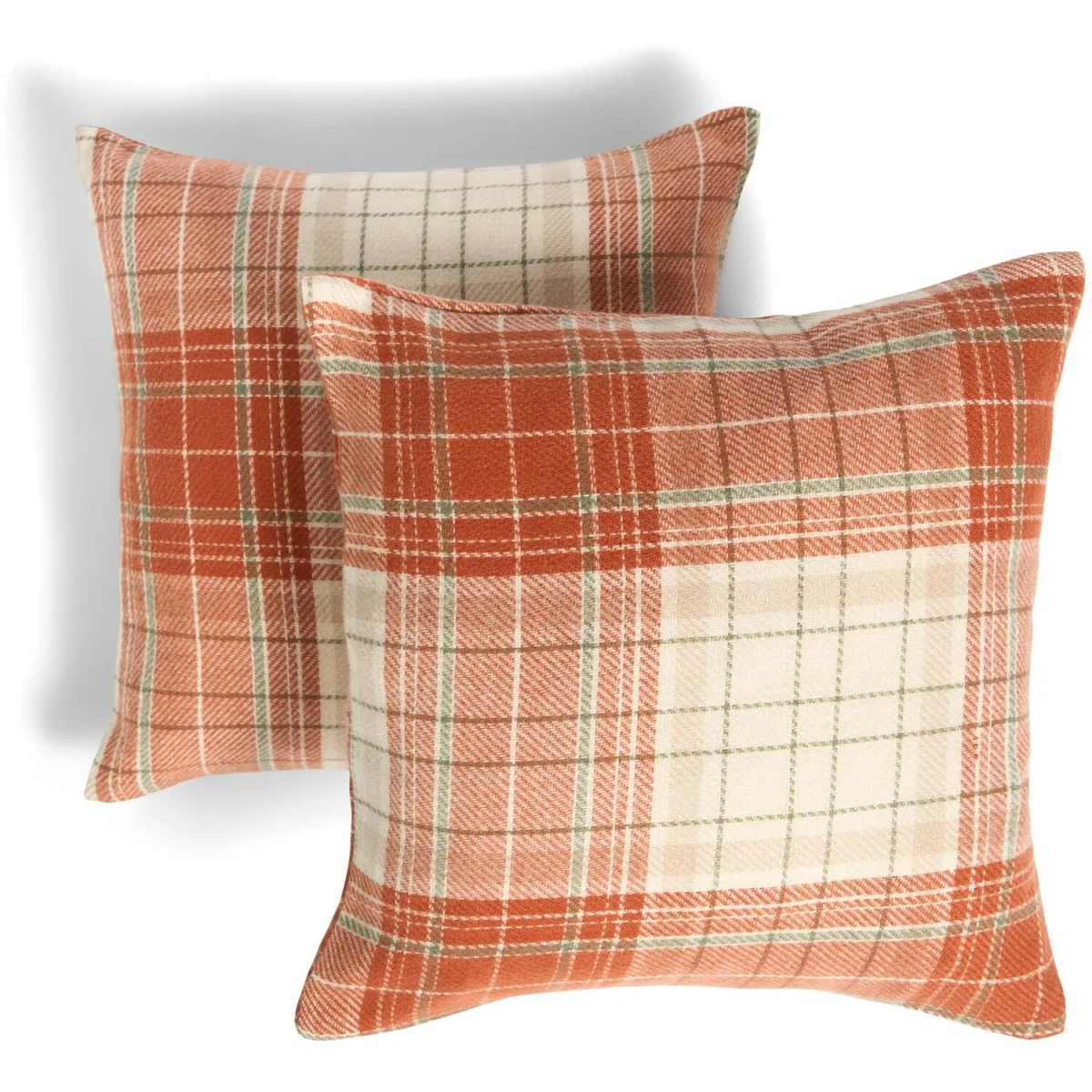OHS Woven Check Cushion Covers - Rust / Machine Washable at 30°C / 4 – image 4