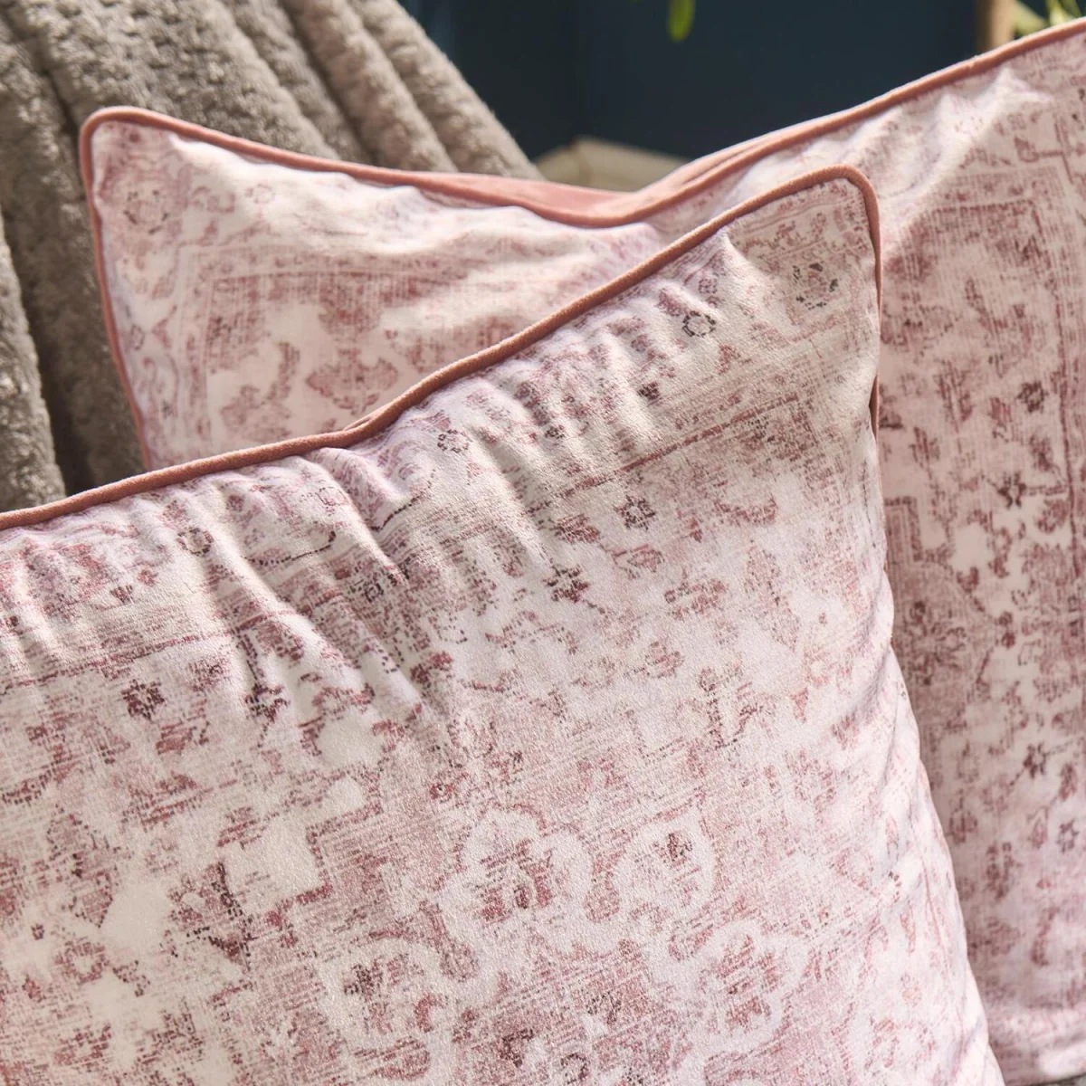 OHS Vintage Printed Cushion Covers - Blush / Machine washable at 30°C. Tumble dry friendly. Do not bleach or iron. – image 3