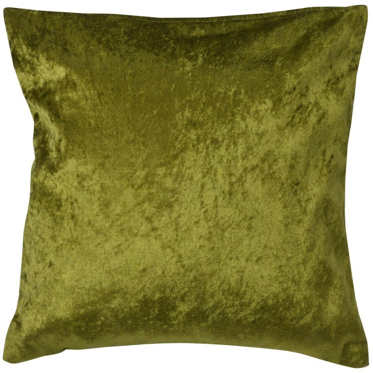 Olive Plain Crushed Velvet Square Sparkle Cushion Cover 55x55cm - Olive – image 2