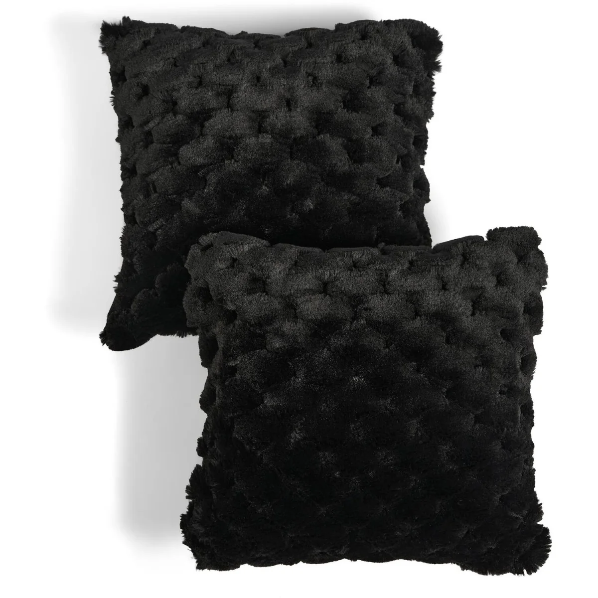 OHS Jumbo Waffle Fur Cushion Cover - Black – image 3