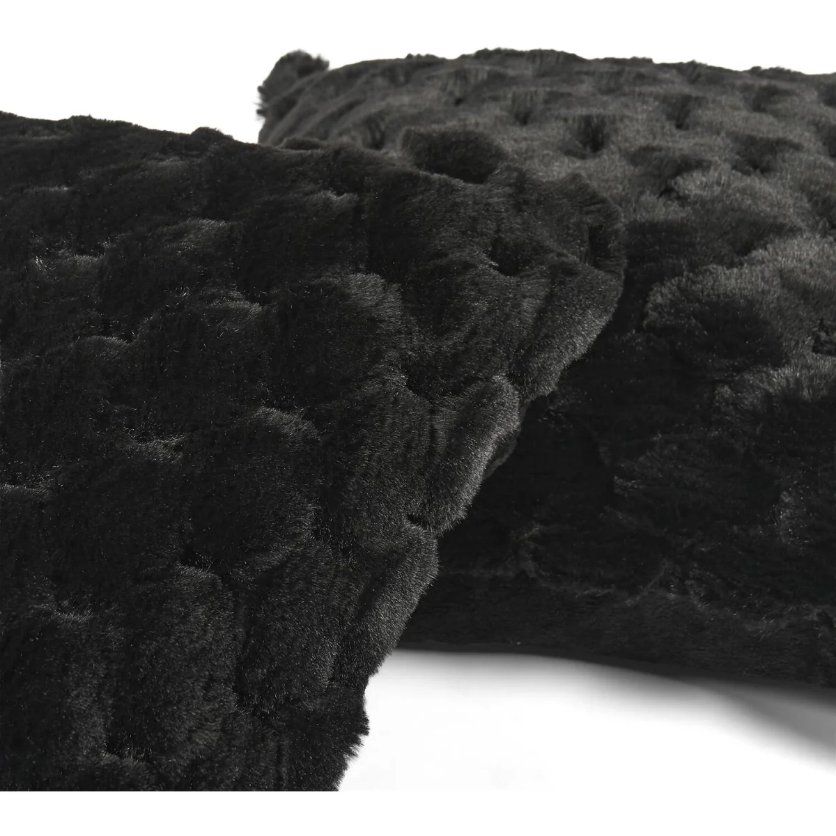 OHS Jumbo Waffle Fur Cushion Cover - Black – image 4