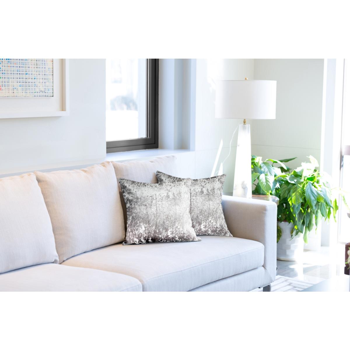 Crushed Velvet Cushion Cover - Grey / 43cm – image 2
