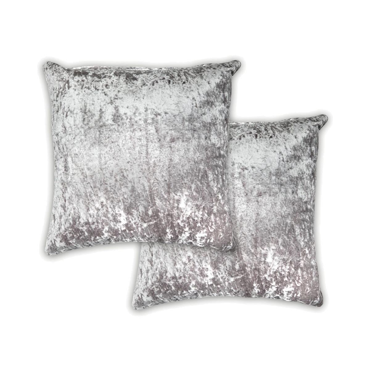 Crushed Velvet Cushion Cover - Grey / 43cm – image 1