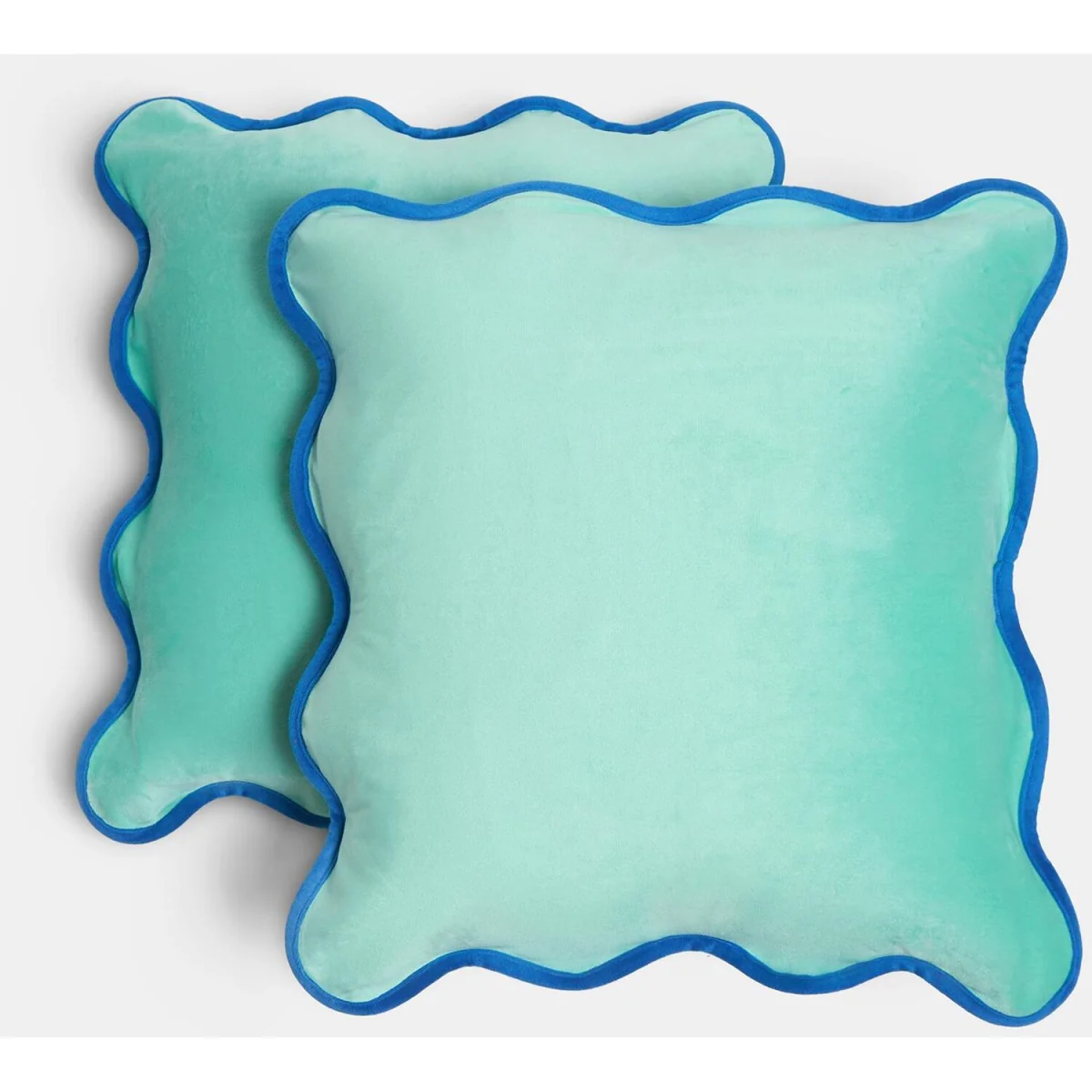 OHS Matte Velvet Scallop Edge Cushion Covers - Teal/Blue / 45cm / 4 – image 3