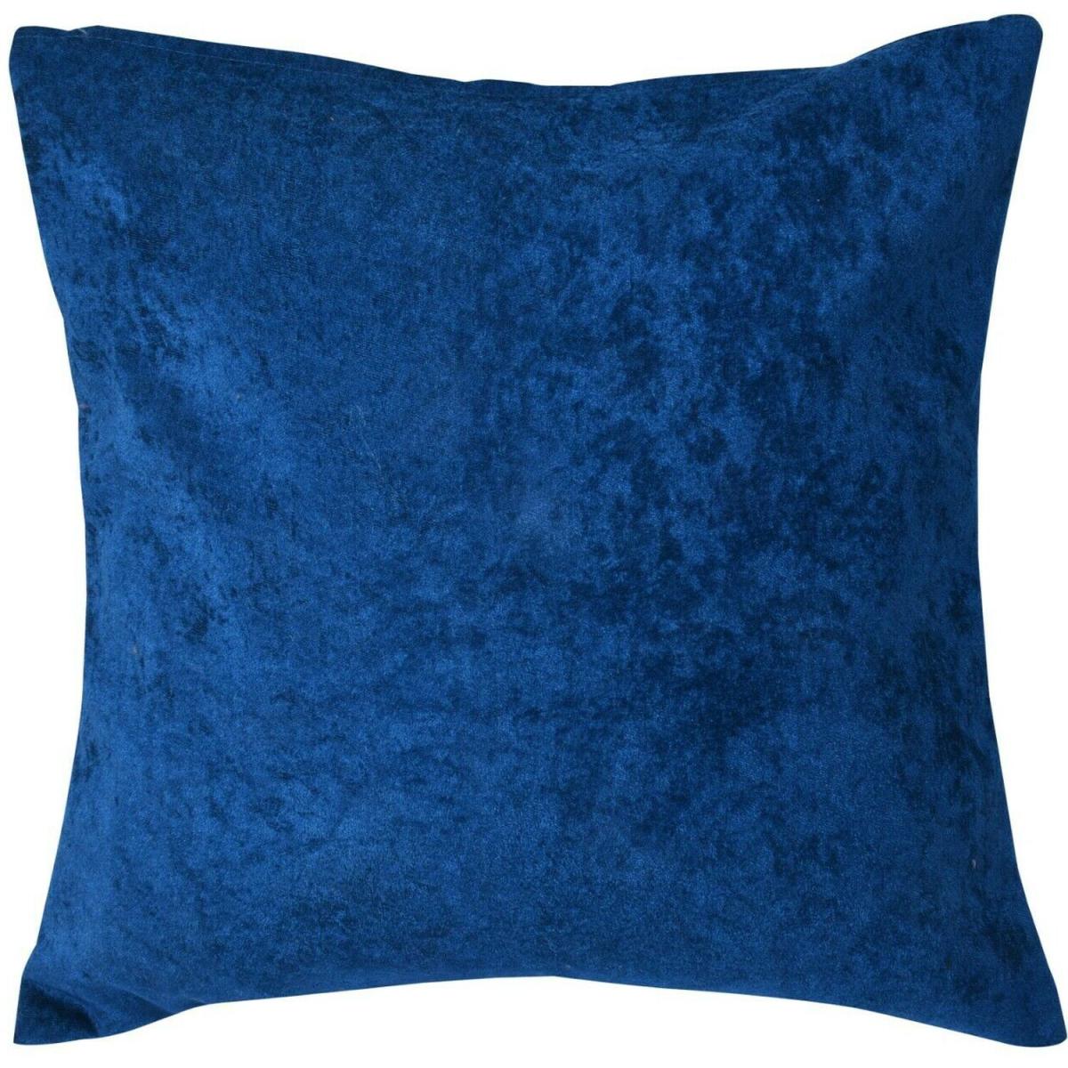 Metallic Blue Crushed Velvet Square Sparkle Cushion Cover 75x75cm  - Metallic Blue – image 2