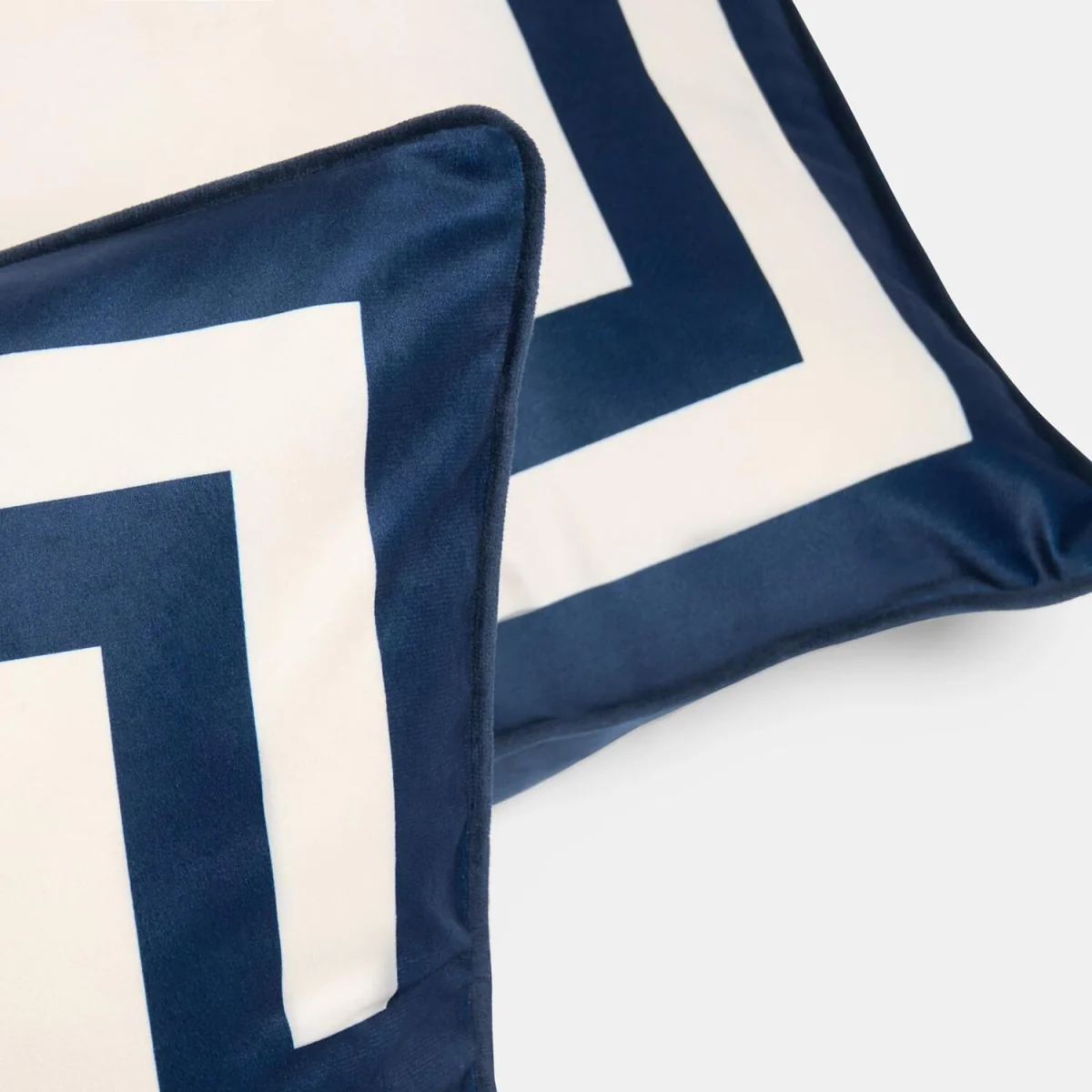 OHS Square Print Cushion Covers - Navy/Cream / 45cm / 2 – image 4