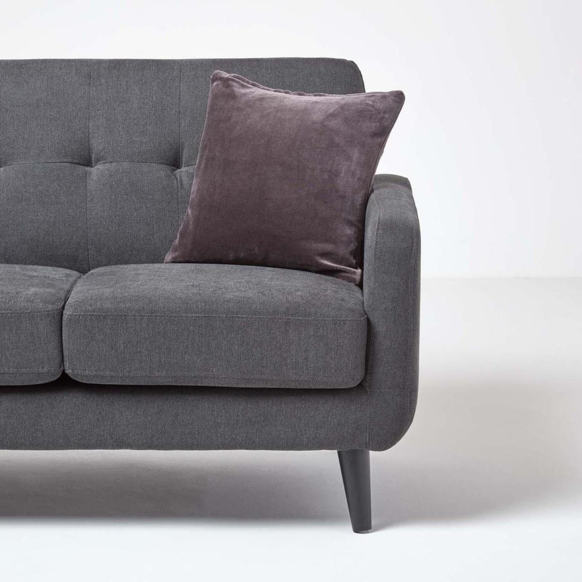 Homescapes Velvet Cushion Cover - Dark Grey / 40cm / 1 – image 1