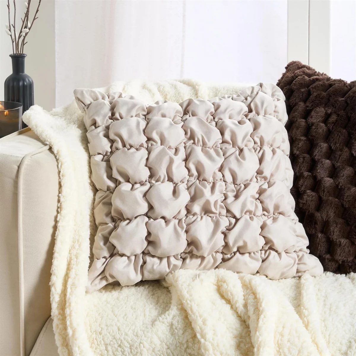 OHS Quilted Cushion Covers - Natural – image 2