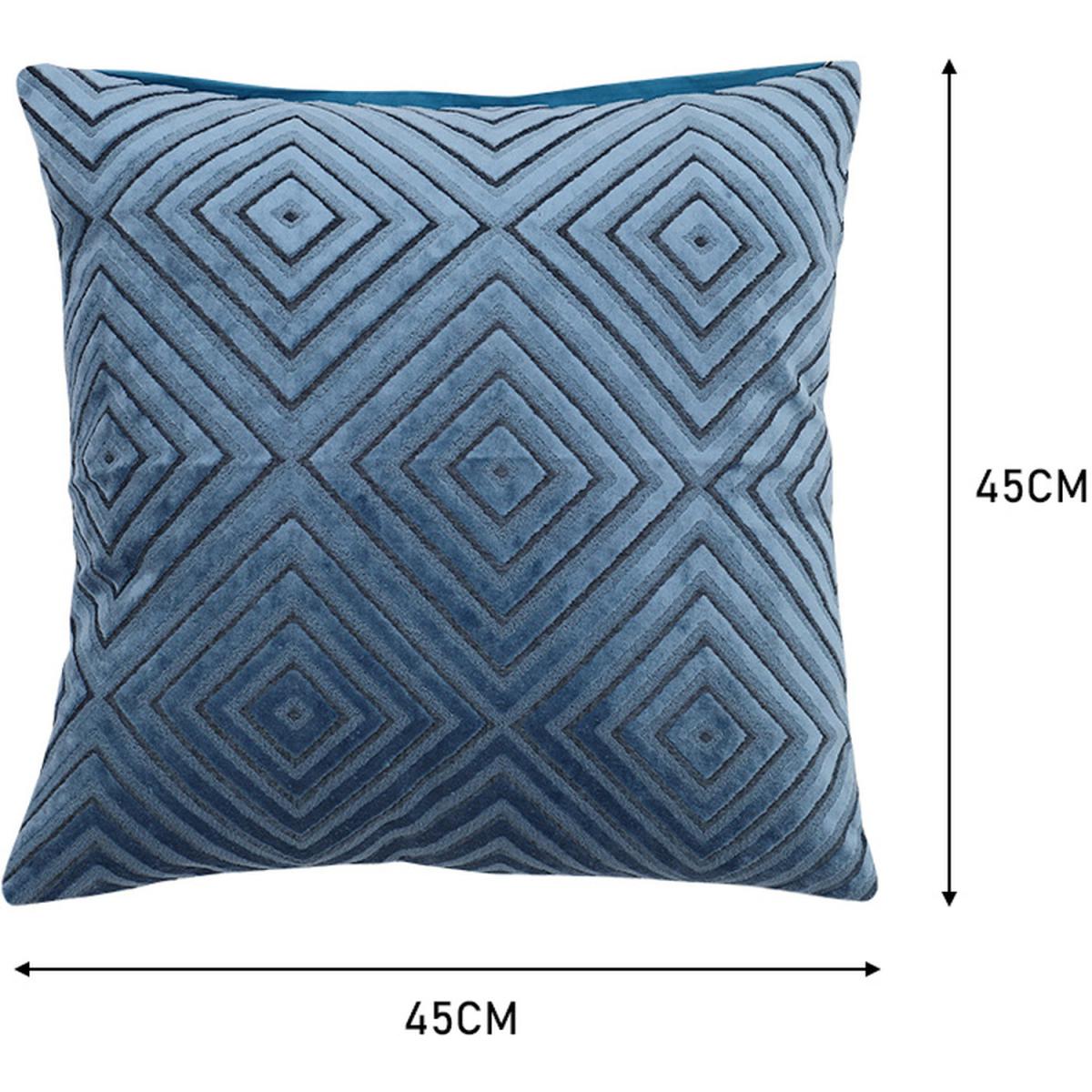 Cotton Linen Flocking Diamond Throw Pillow Cover - Silver – image 12