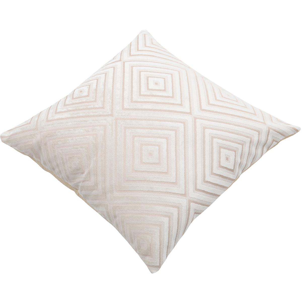 Cotton Linen Flocking Diamond Throw Pillow Cover - Silver – image 14