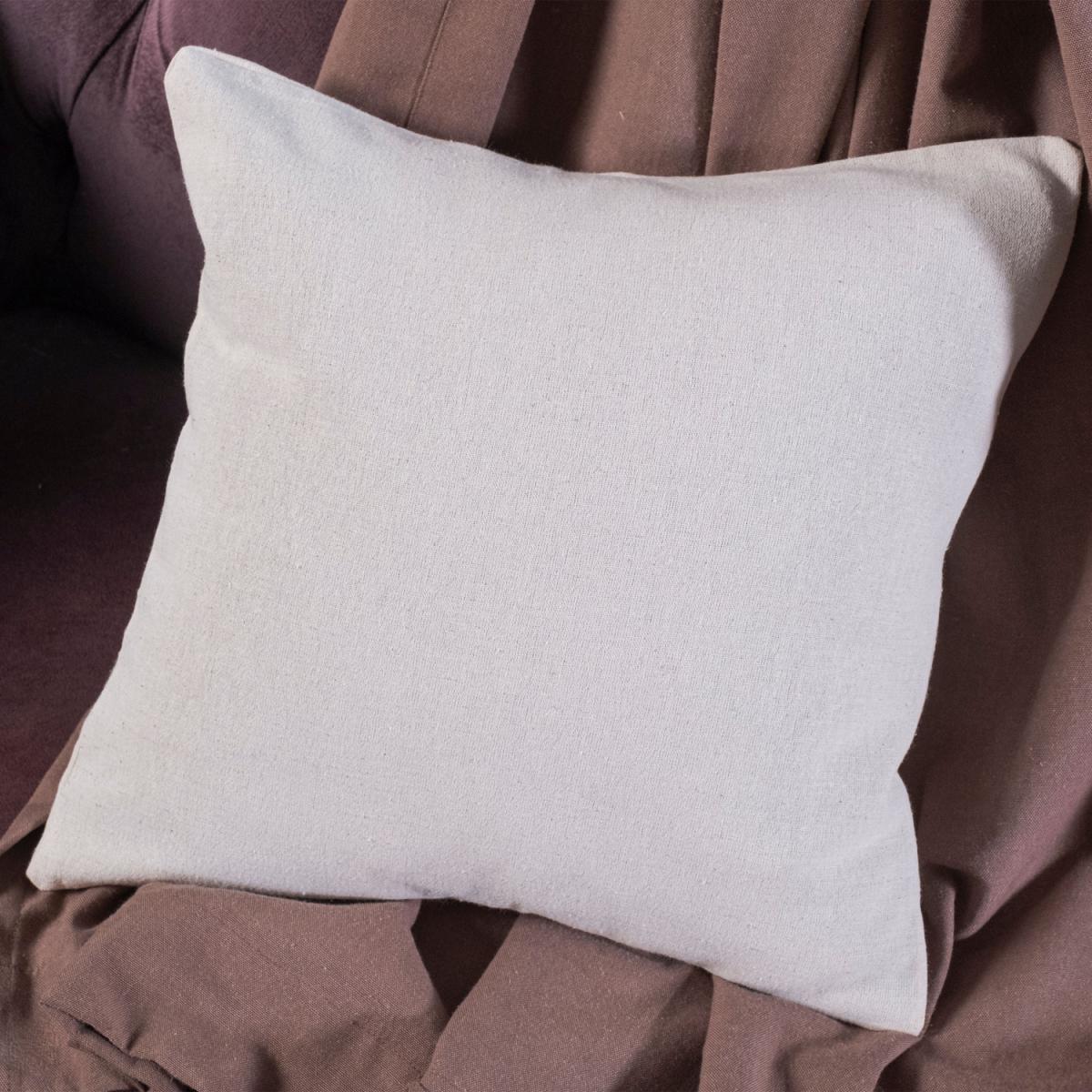Cea Single Special Design Plain Linen Cushion Cover - Light Grey – image 2
