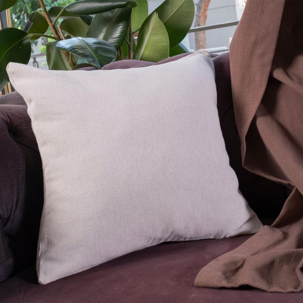 Cea Single Special Design Plain Linen Cushion Cover - Light Grey – image 3
