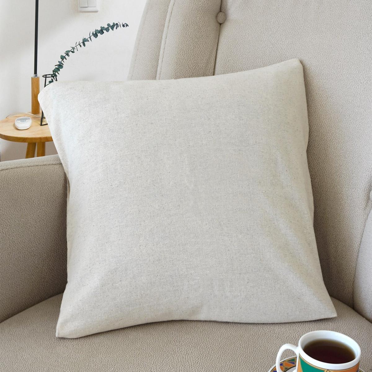 Cea Single Special Design Plain Linen Cushion Cover - Light Grey – image 1