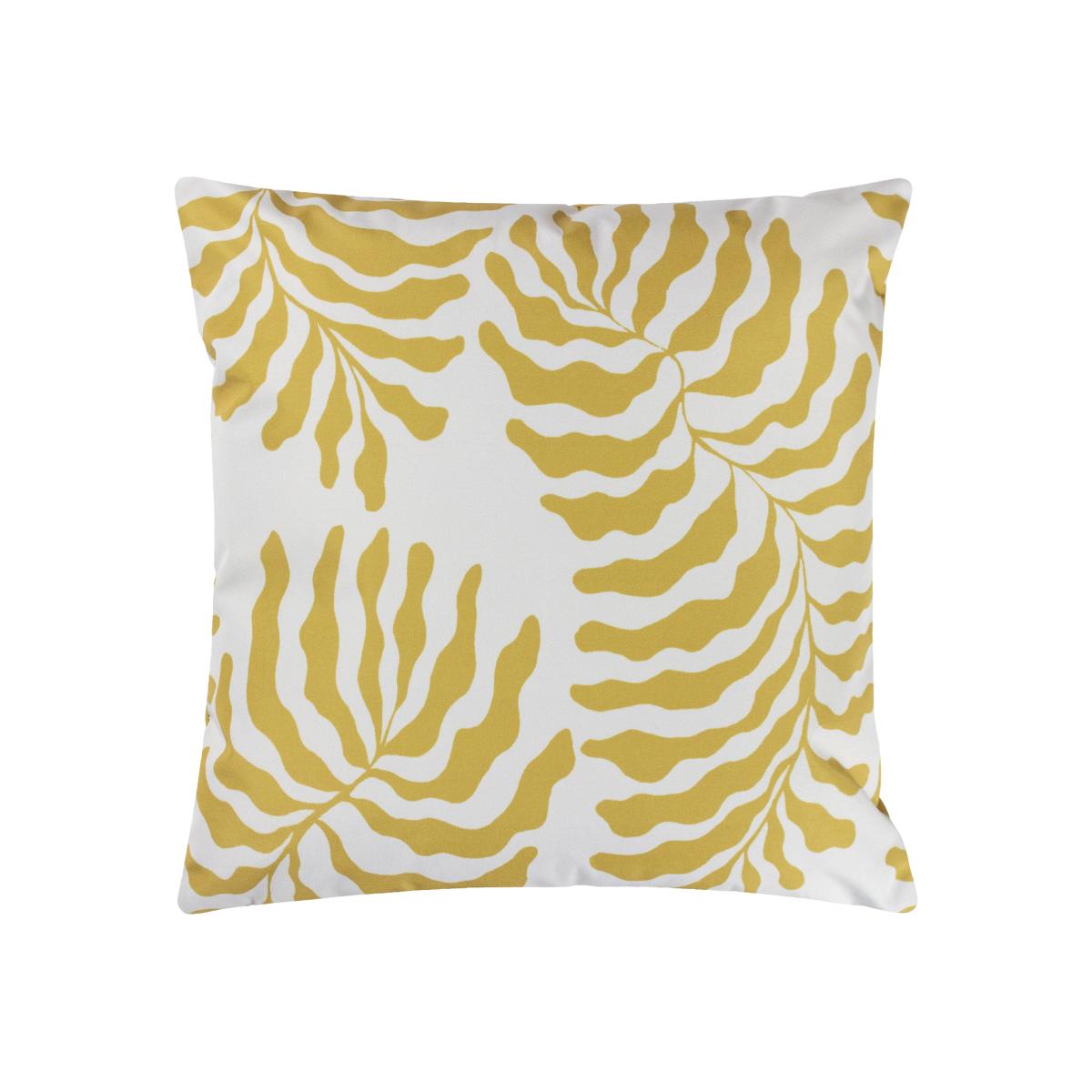 Minimalistic Leaf Outdoor Cushion Cover - Mustard