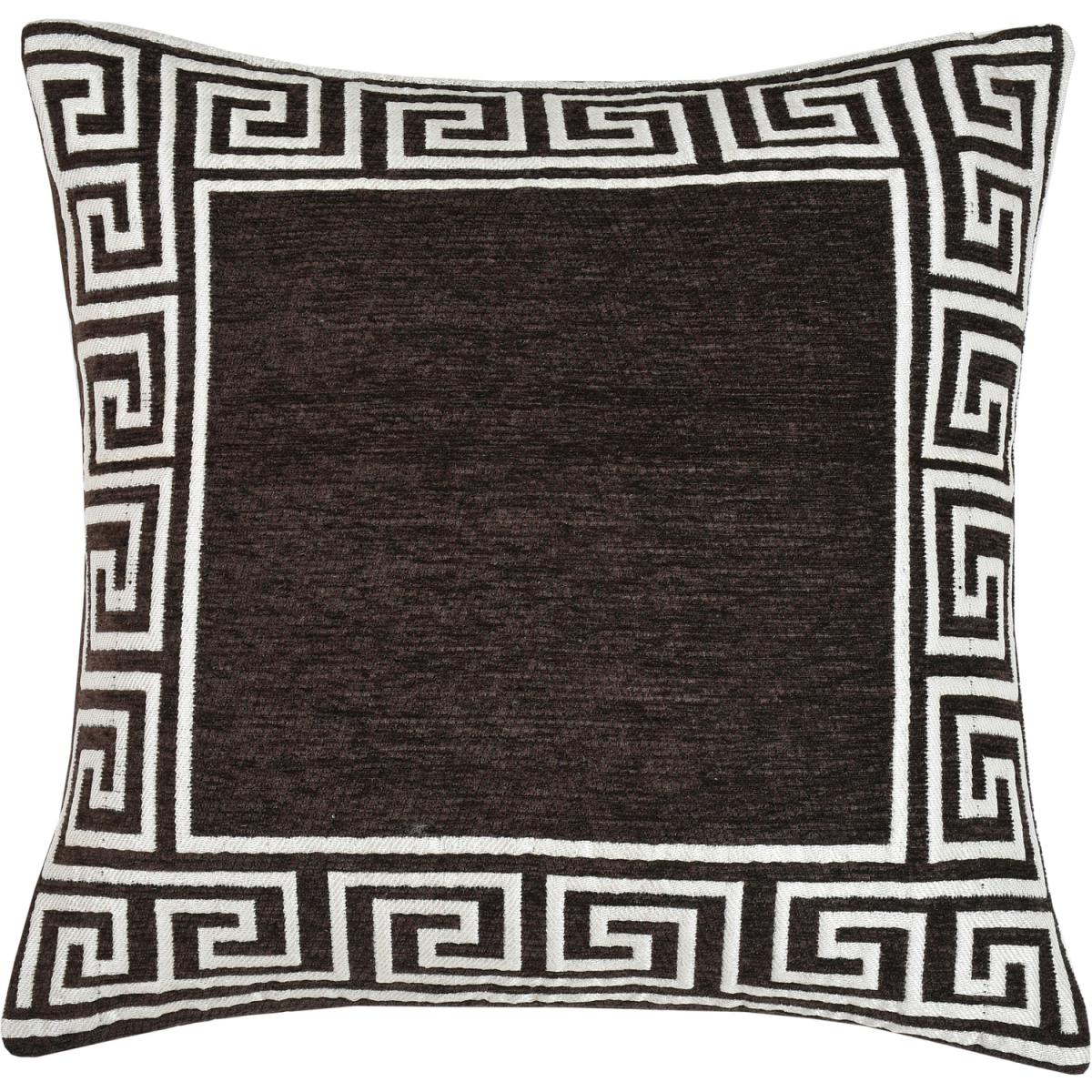 Apollo Greek Chenille Cushion Cover - Chocolate – image 2