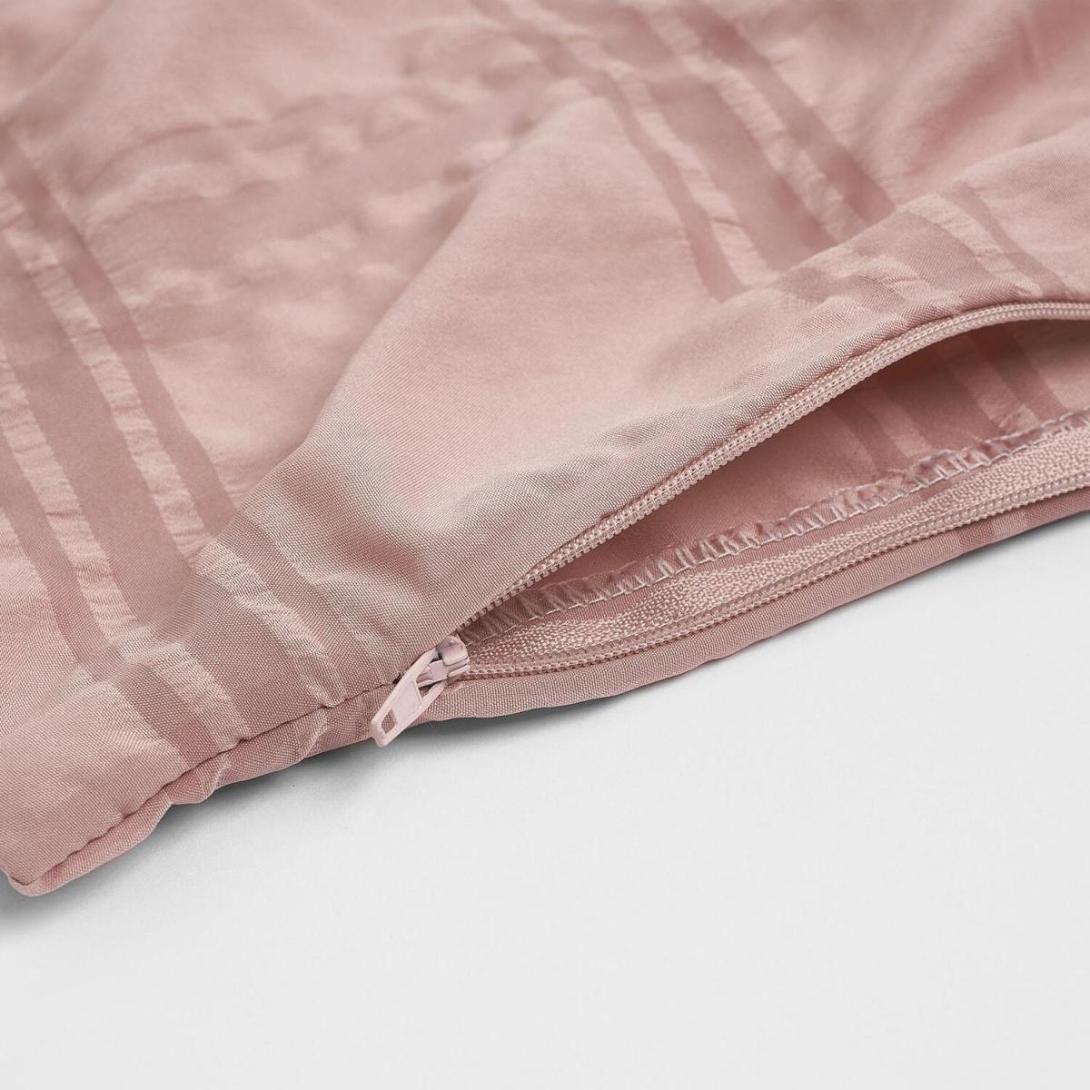 Sienna 2 x Seersucker Pleated Cushion Covers Zipper Plain - Blush Pink – image 2