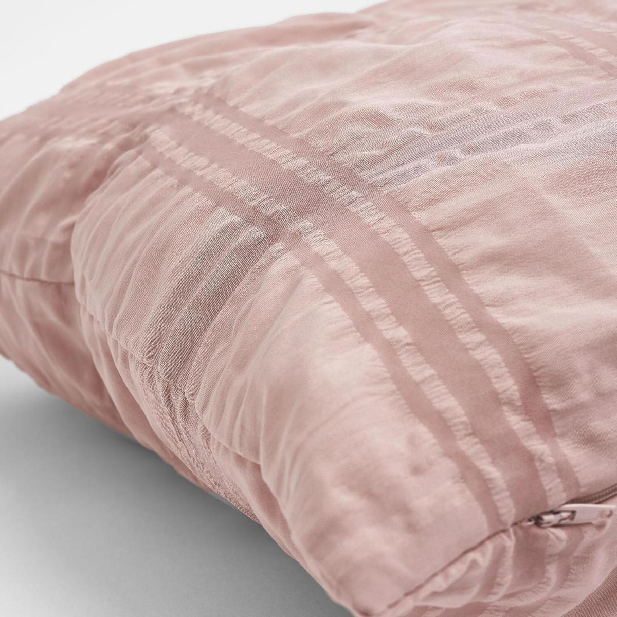 Sienna 2 x Seersucker Pleated Cushion Covers Zipper Plain - Blush Pink – image 3