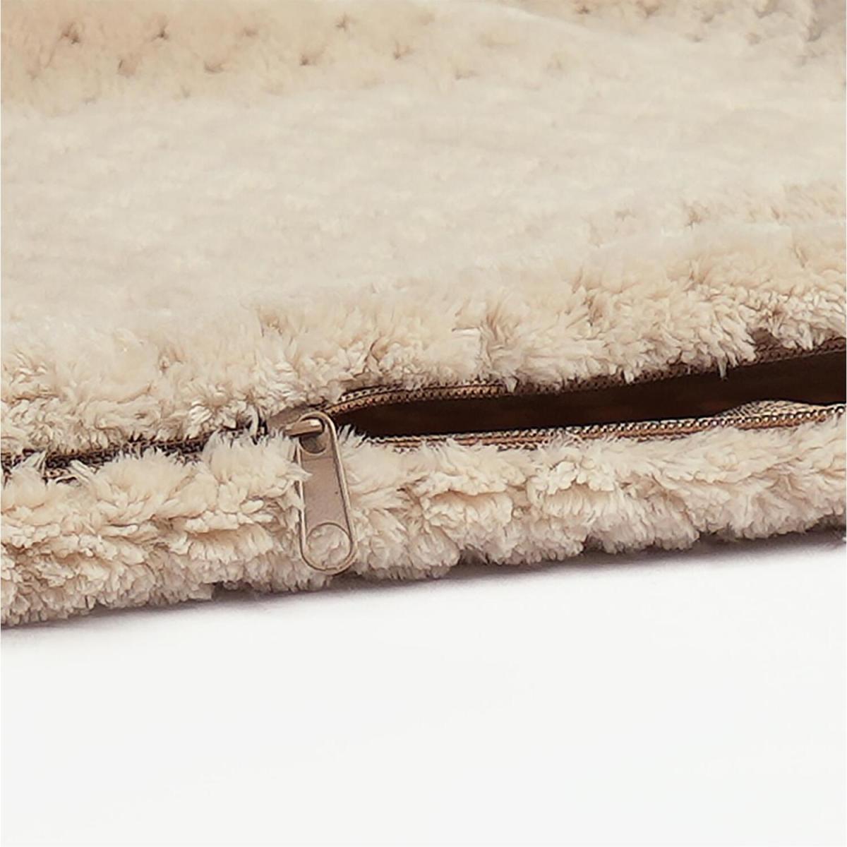 Brentfords Waffle Fleece Cushion Covers Soft, 18" x 18" - Mink / 4 – image 3